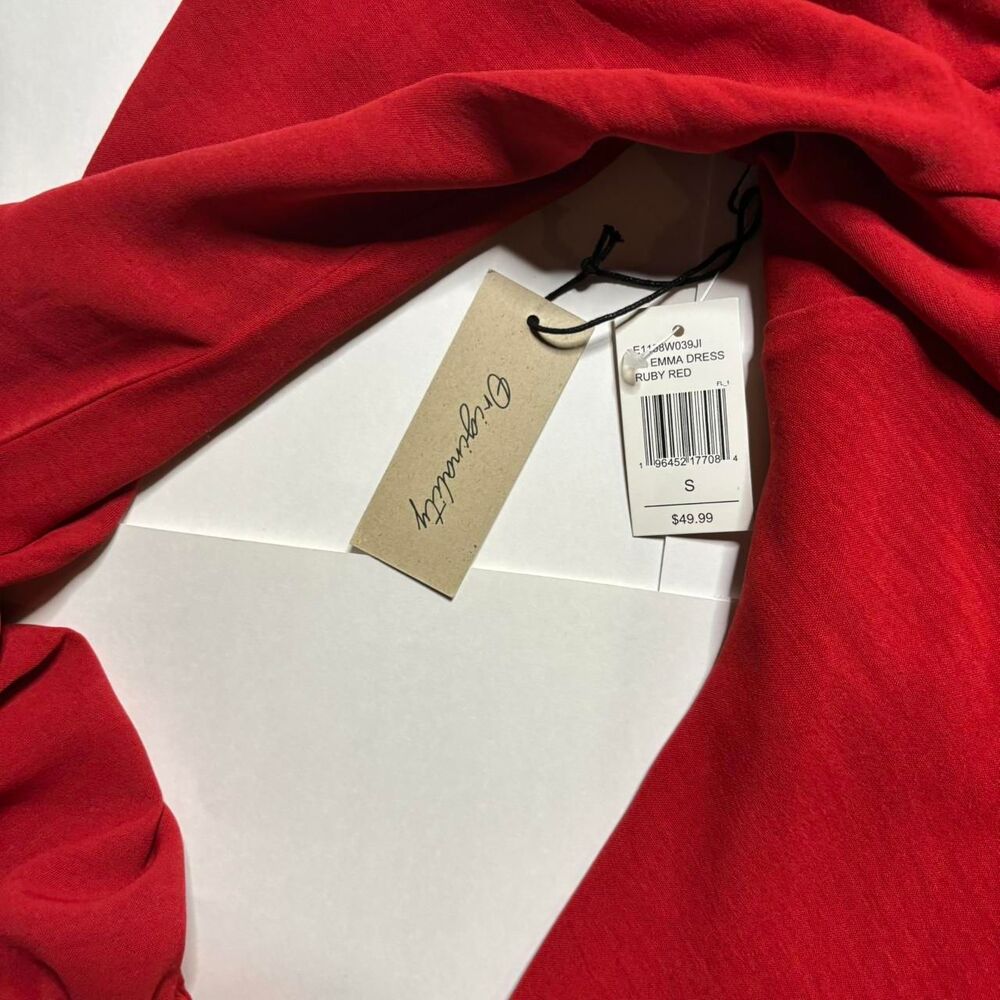 Women's Mini Red Dress with Bow Tie in Back | Small - Picture 3 of 5
